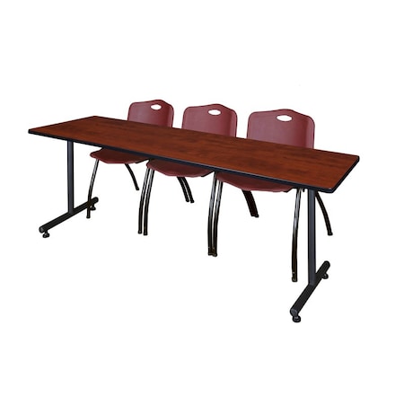 Kobe Rectangle Training Table, 84" W, 29" H, Laminate Top, Cherry MKTRCT8424CH47BY